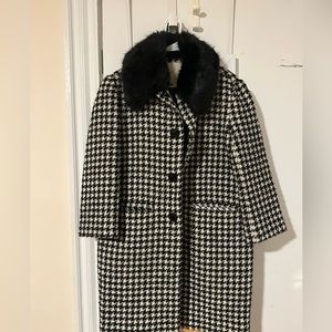 Kate Spade Black and White Pea Coat Size 2